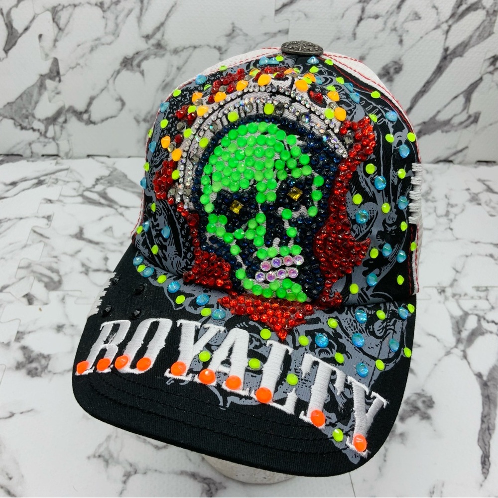 Men’s Royalty Skull Trucker Hat by Rebel Spirit